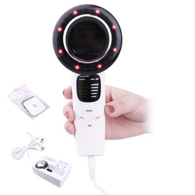 China Skin Tightening 3 IN 1 EMS Ultrasonic Infrared Body Shaping Massager Handheld Fat Burning Body Slimming Device for sale