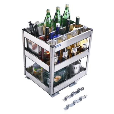 China Modern China Manufacturer Bottle Pullout Kitchen Stainless Steel Pull Out Basket With Soft Closing For Cabinet for sale