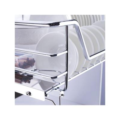 China Modern Hot Selling Multifunctional Stainless Steel Buffet Accessories Pull Out Baskets Drawer Wire Kitchen Wire Sliding Basket for sale