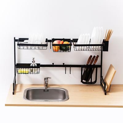 China Factory Wholesale Sustainable Multifunctional Kitchen Stainless Steel Above Sink Dish Drying Rack for sale