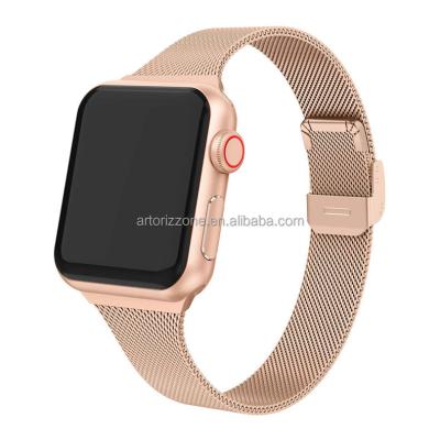 China New Smart Watch Milanese Loop 2021 Design Watchband For T500 T500+PLUS W26 X7 T900 Watch Strap 44mm 40mm Magnetic Metal Strap for sale