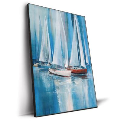 China High Resolution Printing Abstract Painting Thousand Ships Sailings On Blue Sea Landscape Oil Painting Poster Print Canvas Waterproof For Wall Decoration for sale