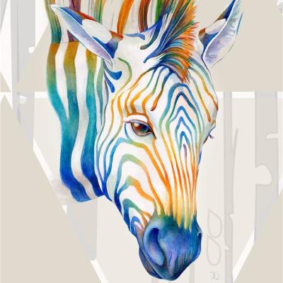 China Custom Handmade Modern Animal Zebra Horse Watercolor Painting Goat Customization Pop Art Canvas Prints Oil Painting for sale