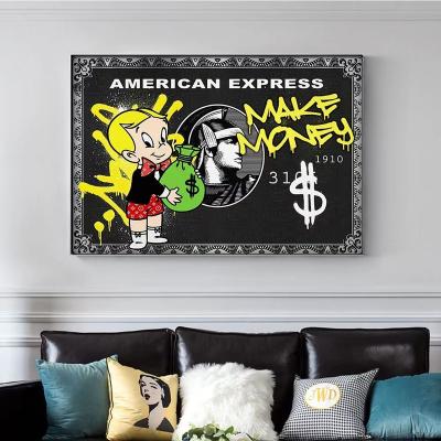 China Popular Custom Money Buck Dollar Wall Art Painting Canvas Prints from Alec Monopoly Pictures American Express Customization Design for sale