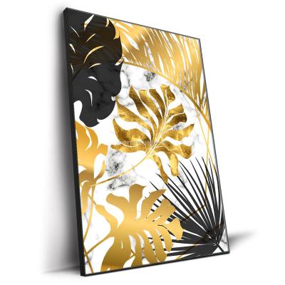 China Personalized Customization HD Style Abstract Picture Scandinavian Gold Leave Painting Canvas Poster Prints Cheap Wall Art Canvas Painting Decoration for sale