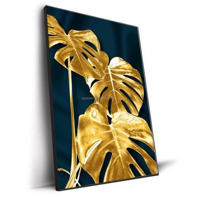 China Customization Professional Custom Poster Printing Catelogues Nordic Gold Foil Style Wall Decoration Minimalist Art Canvas Painting for sale