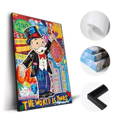 China Cartoon Street Pop Art Monopoly Poster Prints Support Frame Canvas Wall Art Poster Print For Sale for sale