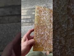 High Impact Resistance after shattering wafer natural stone glass/PC laminate