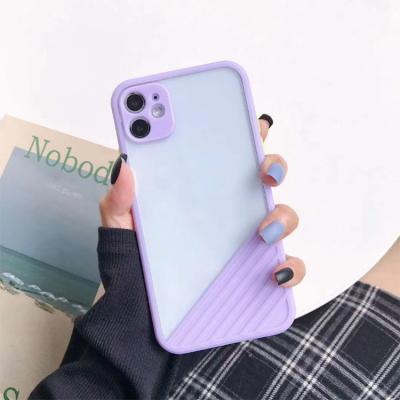 China Fashion Silicone Cell Phone PC Soft Hard Silicone Back Cover Acrylic Cell Phone Case For iPhone 11 12 pro max for sale