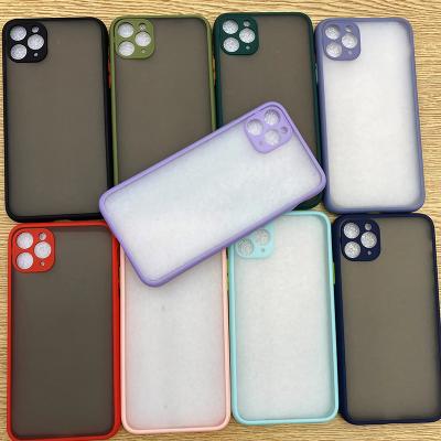 China Clear Space PC TPU Phone Case Fashion Mobile Phone Case Color Button Matte Translucent PC TPU Shockproof Phone Case For Redmi Note 8 8A 9A for sale