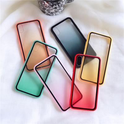 China Business Fashion Personality Girl Gradient Rainbow Shockproof Phone Case For IPhone 11Pro Clear Acrylic Back Cover for sale