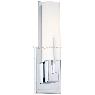 China Decorative Square Chrome Wall Scones Glass Wall Lamps for sale