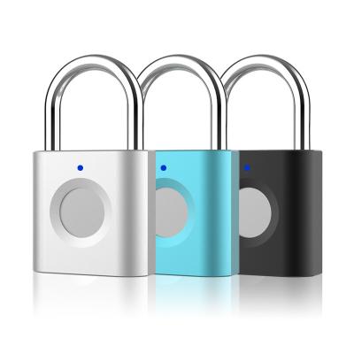 China Light weight easy to carry mini fingerprint padlock for handbag aluminum alloy fingerprint padlock for sale