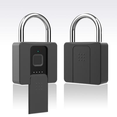 China APP+Fingerprint+key Biometric Fingerprint Waterproof IP65 Smart Padlock With Key for sale