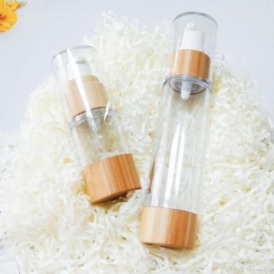 China Skin Care 50 200ml Bottle Luxury Cosmetics Spray Bottles Bamboo Airless Cosmetic for sale