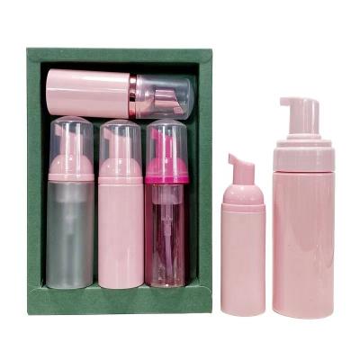 China Travel Camping Cosmetic Packaging Dispenser 50 150ml Portable Plastic Bottle For Soap Make Up Foaming Detergent Pink Pump Bottles For Eyelash for sale