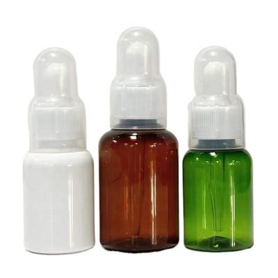 China Cosmetic Custom Label 35ml 50ml Bottles Black Amber Plastic Oil Pet Dropper Bottle for sale