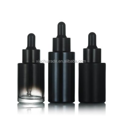 China Hot Selling Cosmetic 15ml 30ml 50ml Round Shoulder Flat Glass Spray Bottle With Lid for sale