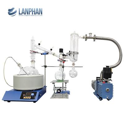 Cina sistema di vetro di distillazione sotto vuoto del laboratorio dell'attrezzatura di distillazione del percorso di scarsità 5L in vendita