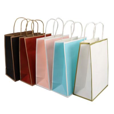 China Custom Uniquecolour Recyclable Recycled Recyclable Printing Paper Price Handle Bag With Custom Logo for sale