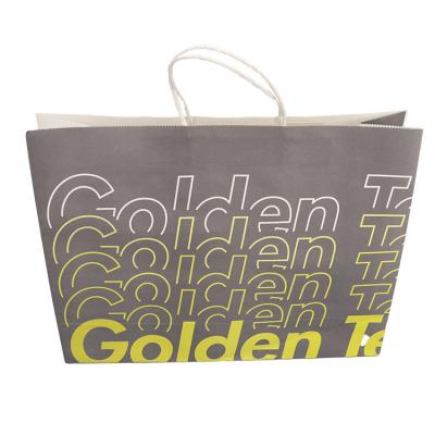 China Logo Printed Grocery Shopping Packaging Custom Reused Cheap Recyclable Mini Kraft Paper Bags for sale