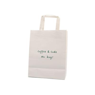 China Flat Recyclable Kraft Handle Wrapping Paper Bag Recyclable Gift Paper Shopping Bags for sale