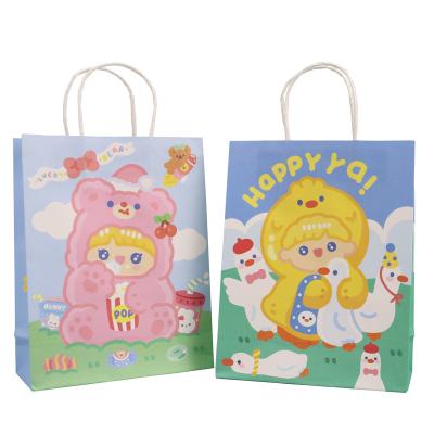 China Customized Recyclables Handle Paper Bag Printable Natural Custom Kraft Bag Shopping Printer for sale