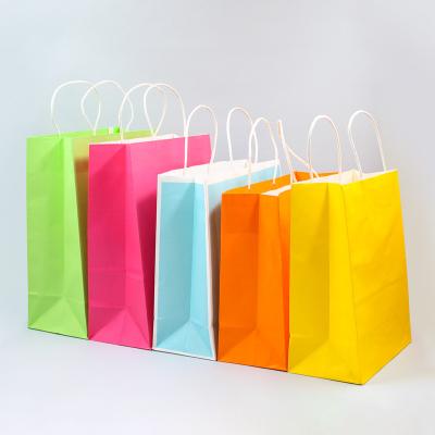 China Recyclable Custom Printed Cardboard Kraft Gift Craft Shopping Paper Bag With Handles for sale