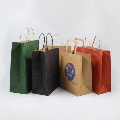 China 2022 Recyclable Shopping Gift Handle Print Packaging Small Paper Bag Your Own Logo Kraft Paper Bag for sale