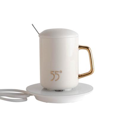 China Sublimation Viable Temperature Control Smart Coffee Heater Dish Mug Warmer Set Continuous Heat Coffee Mug for sale