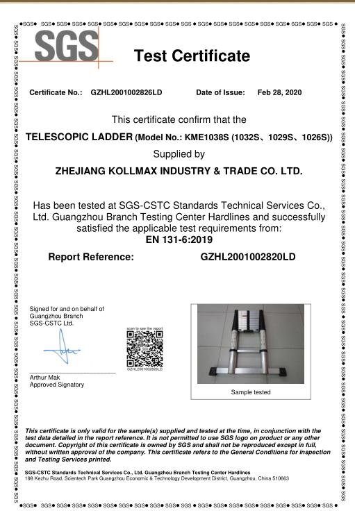 CE - Zhejiang Kollmax Industry&Trade Co., Ltd.