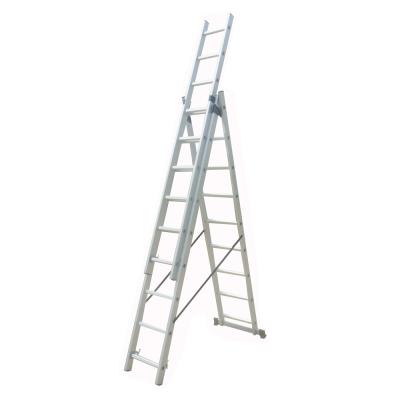 China DIY Folding Ladders 3 Section Aluminum Household Extension Ladders for sale