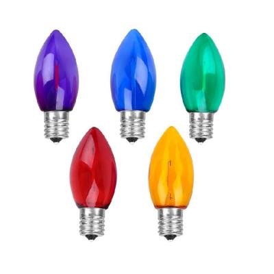 China UL Indoor Outdoor Festival Decoration Smooth Transparent Multicolor C9 Garden Decoration Led Christmas String Light Bulbs for sale