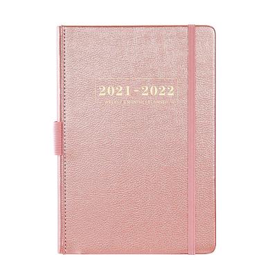 China Hardcover Fashion Custom Design Pink A4 A5 A6 Inner Pocket Journal Planner With Pen Holder for sale