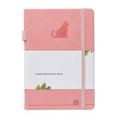 China 2022 Custom Design Leather Hardcover Book Printing Notebook Daily Weekly Planner 2022 for sale