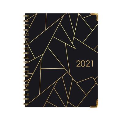 China Custom Hardcover Printing Diary 2022 2021 Weekly Monthly Planner Metal Spiral Diaries Notebooks for sale