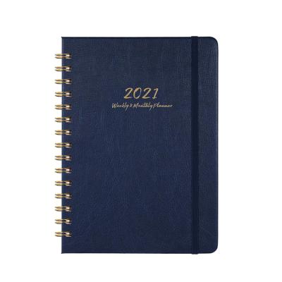 China Personalzied Size 2021 Spiral Annual Monthly Weekly Custom Planner with Inside Pocket for sale