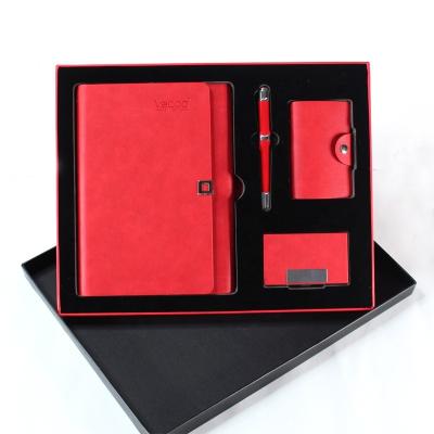 China Best Magnetic Pen Notebook and Gift Set PU Leather Promotion A6 Notebook Gift Set with Pen for sale