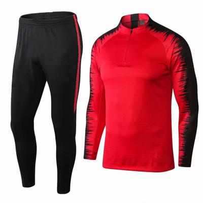 China Sets Mens Long Sleeve Soccer Wear Red Soccer Shirt Jersey Football Tracksuit for sale