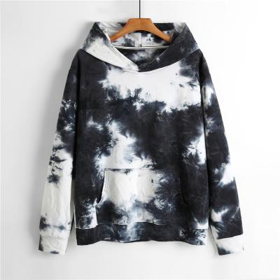 China New Black White Anti-wrinkle Boys Hoodies Tie Dyed Sports Cropped Hoodie Men Sweater Cotton Polyester Loose Cool Style Popular Hoodies for sale