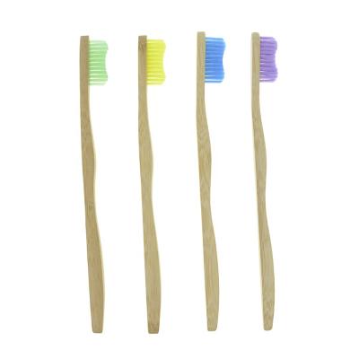 China Free Custom Logo Bamboo Handle Colorful Whitening Home Soft Bristle Bamboo Toothbrush for sale