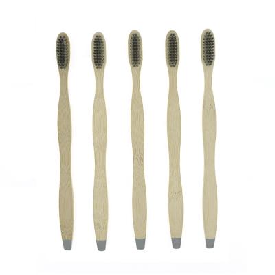 China Logo Toothbrush Private Laser Logo Biodegradable Home Customized Bamboo Toothbrush with Medium Bristle for sale