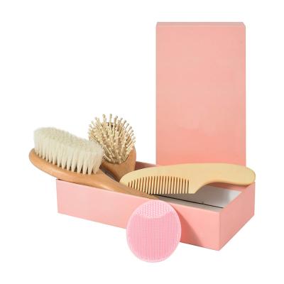 China Nondisposable Professional Free Sample Approved Baby Hair Brush Baby Comb and Wooden Reading Brush for sale