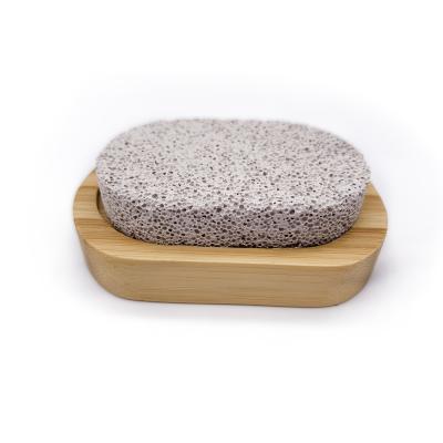 China Wholesale Natural Pumice Stone Bamboo Foot Care Exfoliate Scrub Nail Cleaning Brush for sale