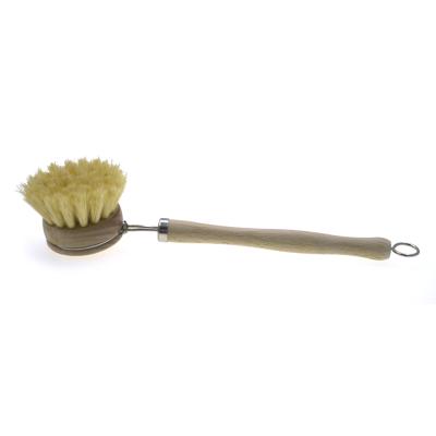 China The viable natural beech wooden handle wash pot brush, long handle kinchen the pot dish cleaning brush for sale