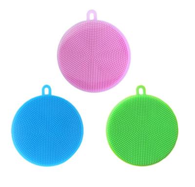 China Best Sustainable Heat Resistant 100mm Silicone Dish Scrubber Dish Brush for sale