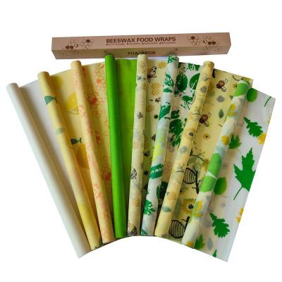 China Custom Reusable Eco Friendly Washable Reusable Beeswax Food Wraps Organic Cotton Wrap Roll Beeswax Good Food Warp for sale