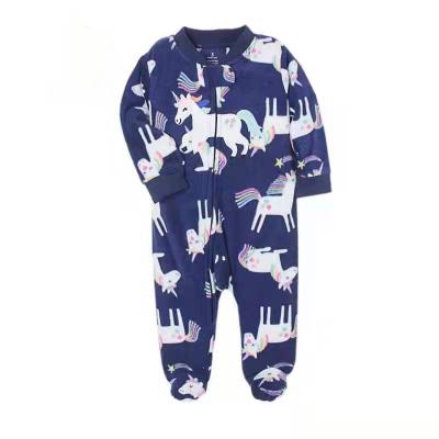 China 100% polyester baby pajamas onesie baby romper frog molton fleece for sale