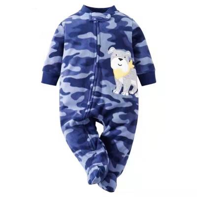 China 100% polyester baby pajamas onesie baby romper frog molton fleece for sale