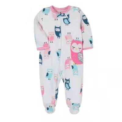 China 100% polyester baby pajamas onesie baby romper frog molton fleece for sale